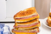 Air Fryer Golden Ham and Cheese Melt