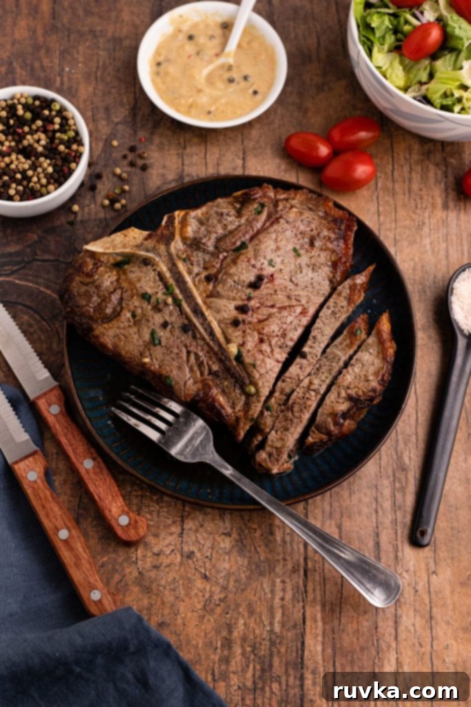 Restaurant-Quality Air Fryer T-Bone 7 Peppercorn sauce ingredients laid out, ready for preparation.