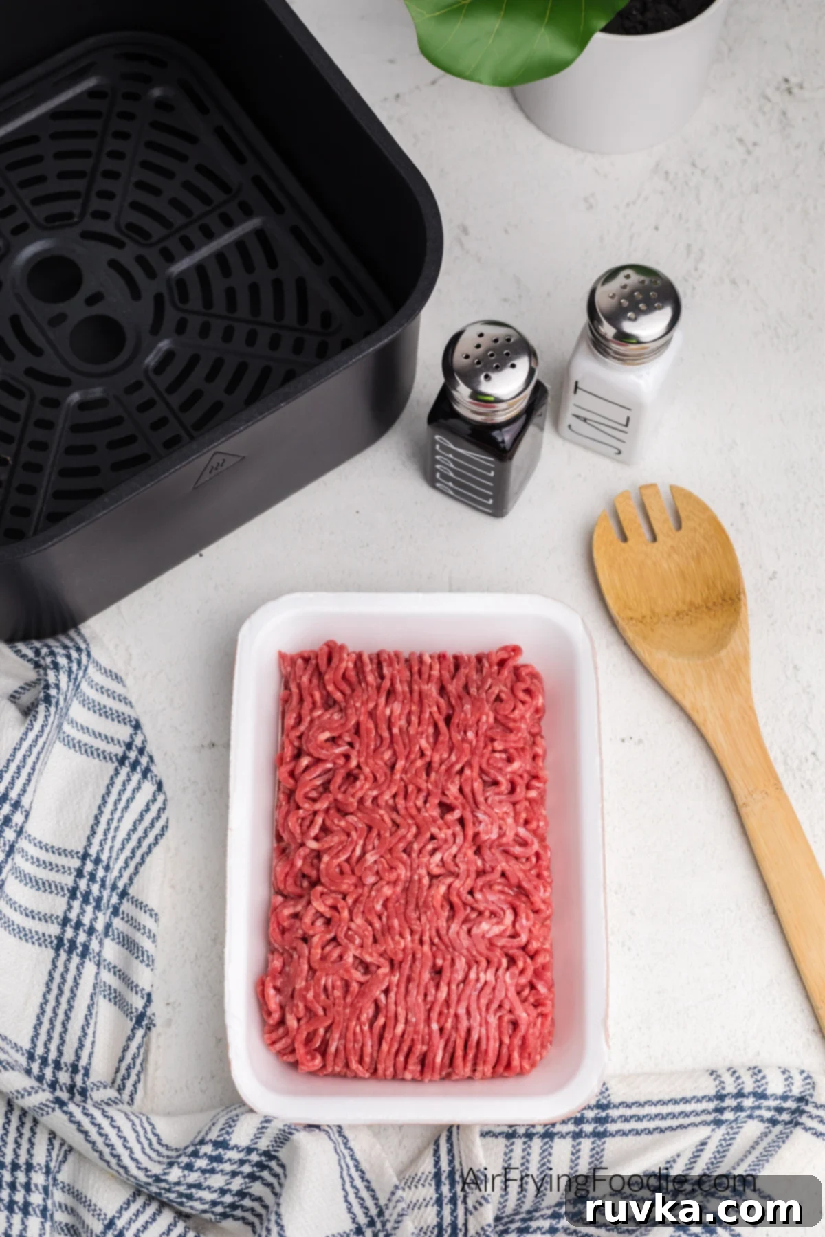 Easy Air Fryer Ground Beef 3 Ground beef in a package ready to cook.