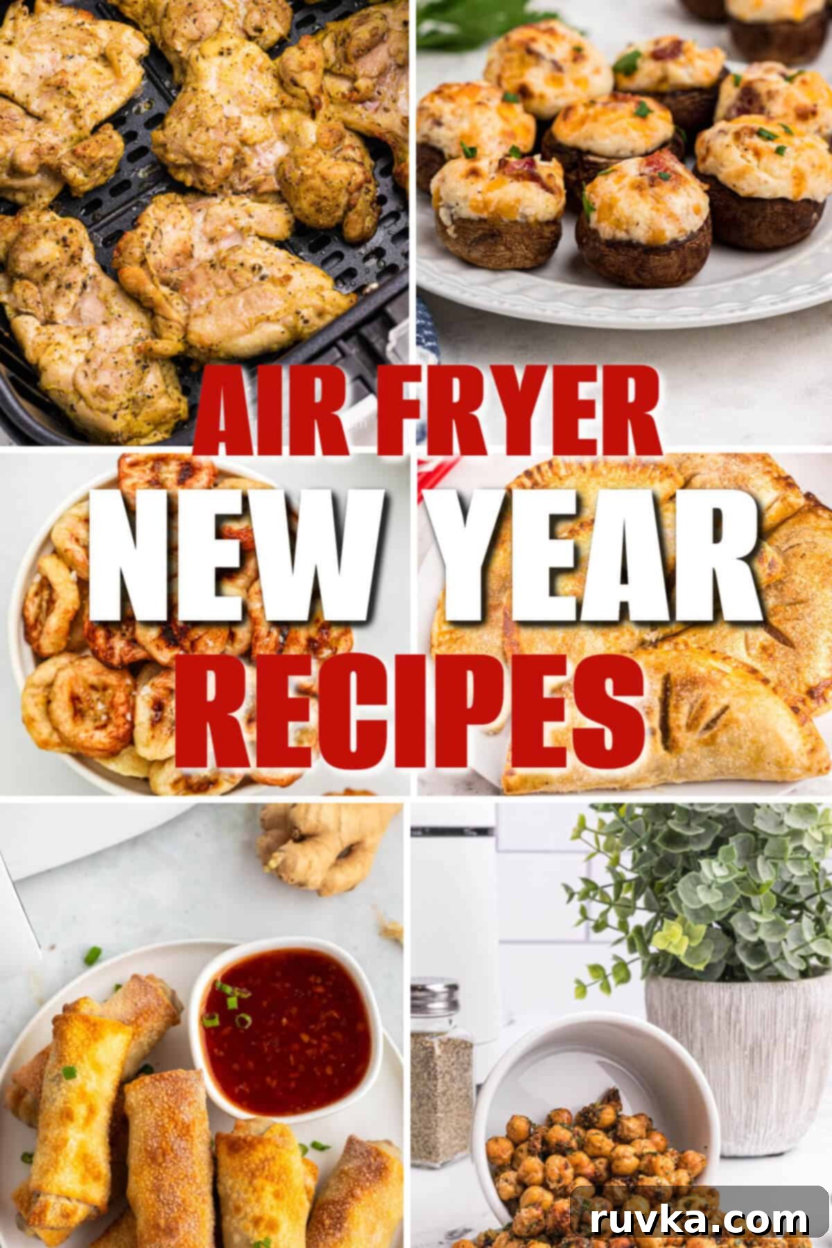 Sizzle into the New Year: 15 Air Fryer Recipes to Revolutionize Your Cooking 2 air fryer recipes to kickstart the new year. a collage of photos.