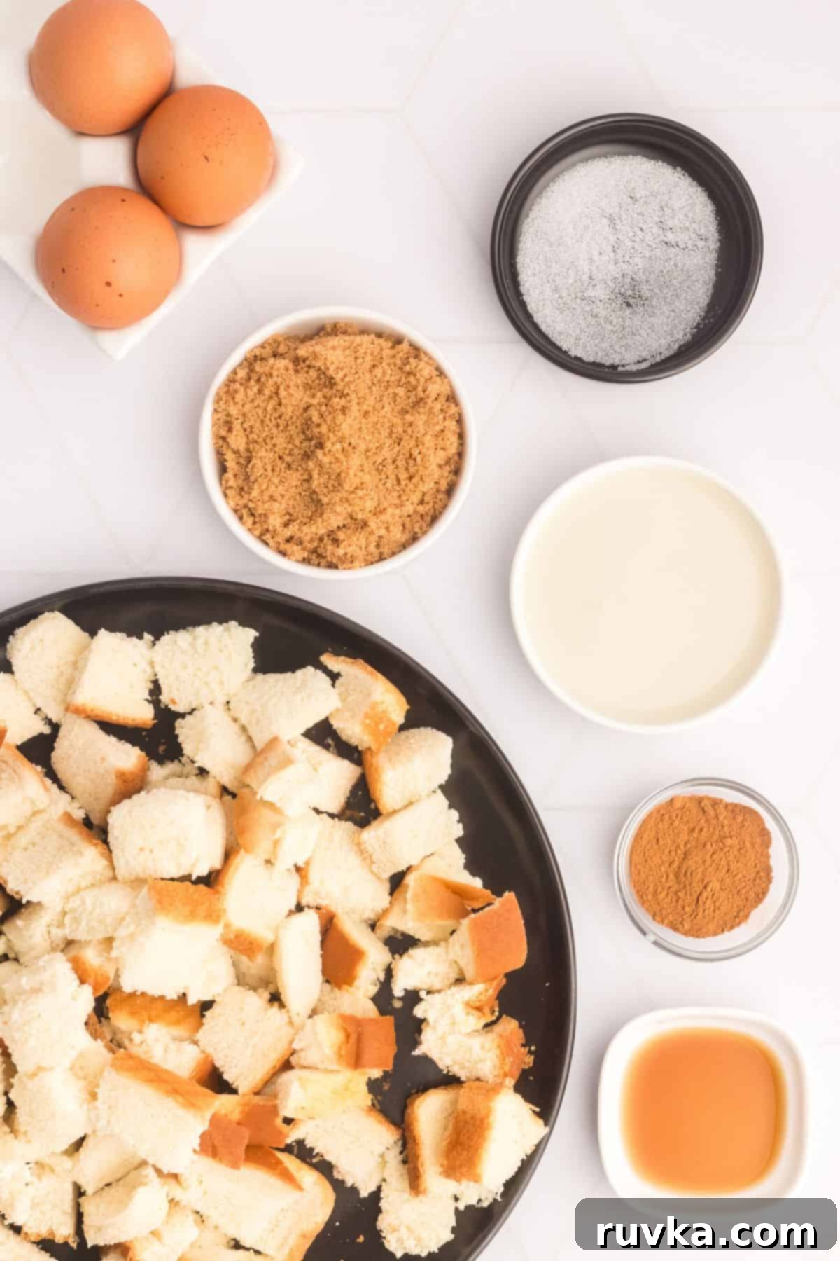 Crispy Air Fryer French Toast Bites 2 Ingredients needed to make French toast bites in the air fryer.