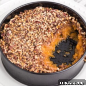 Crispy Air Fryer Sides 5 Sweet Potato Casserole made in the air fryer with a scoop missing.