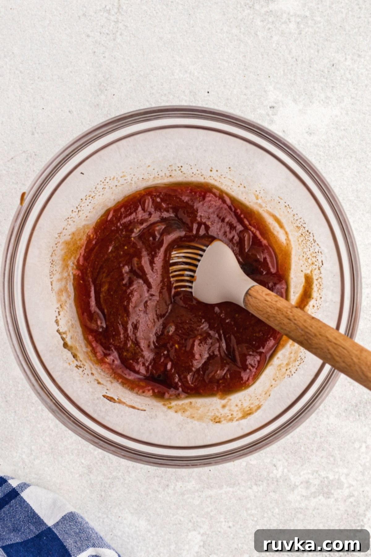 Easy Air Fryer Meatloaf 6 Sauce toppings of ketchup, mustard, and Worchester sauce mixed together