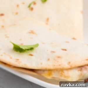 Air Fryer Fiesta Mexican Delights 12 Crispy Air Fryer Quesadillas on a white plate with salsa.